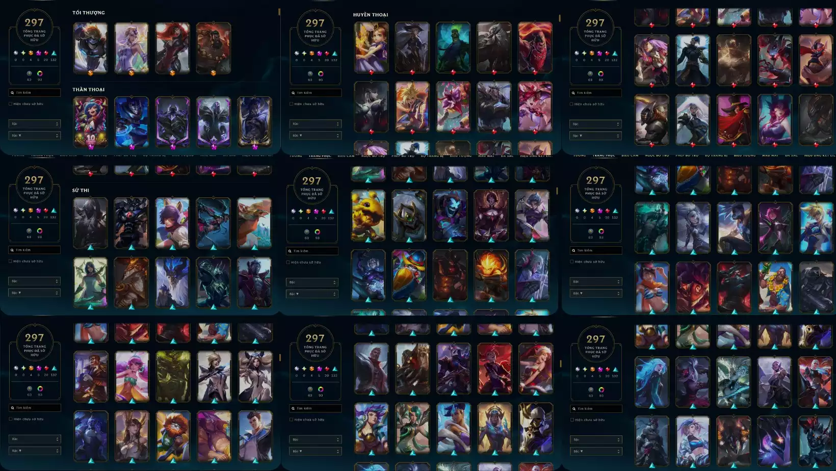 LOL  297 SKIN MODERKAISER ÁC QUỶ TRO TÀN  PYKE HIỆP SỸ TRO TÀN  YASUO HẮC HỌA HÀNG HIỆU  ĐA SẮC PYKE HIỆP SỸ TRO TÀN  RANK VÀNG  TFT EZREAL HỌC VIỆN CHIẾN BINH - CHƯỞNG ÁNH SÁNG  SÂN CHƯỞNG NHIỀU VI VU  DƯ 1 HC