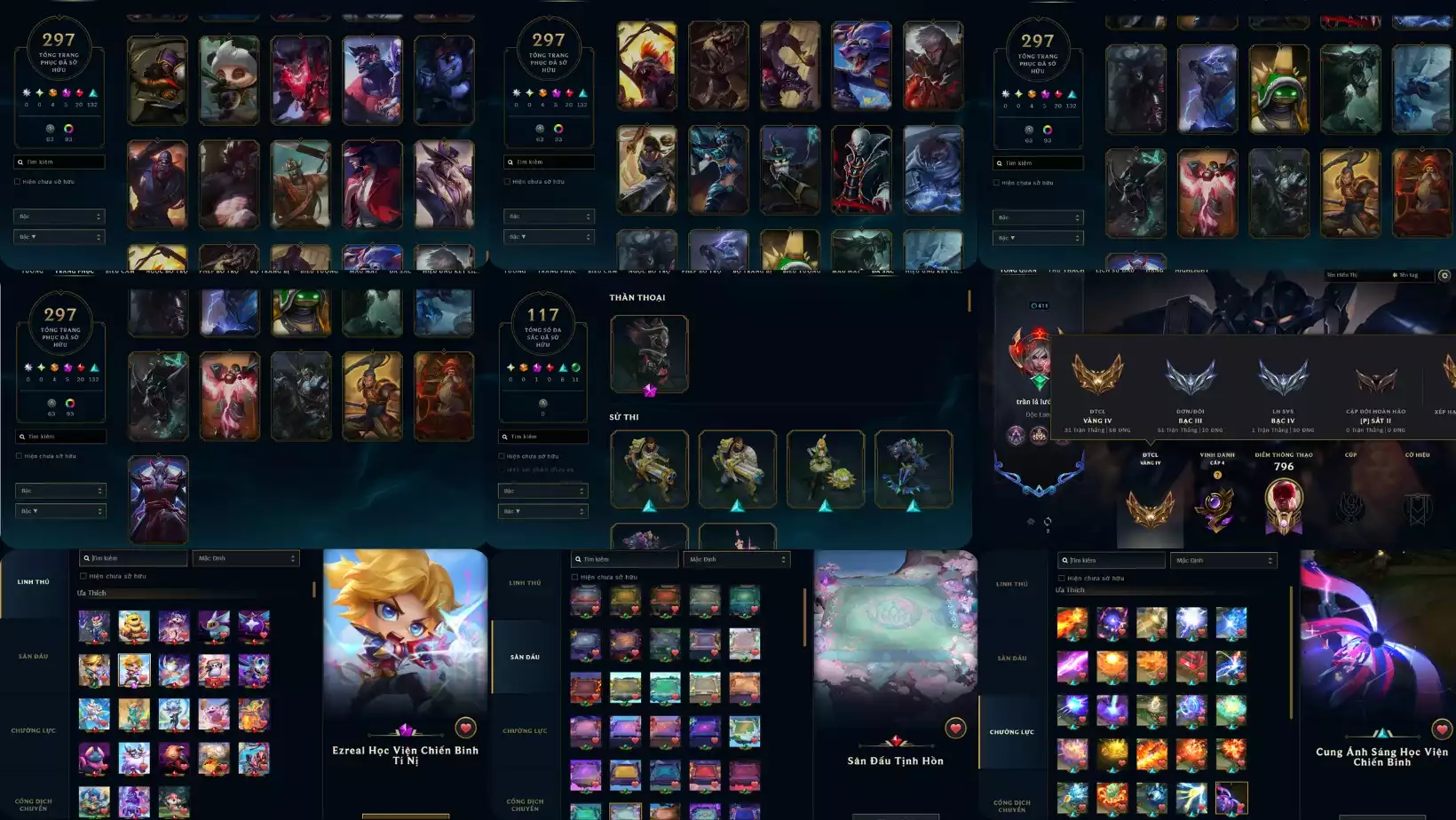 Ảnh LOL  297 SKIN MODERKAISER ÁC QUỶ TRO TÀN  PYKE HIỆP SỸ TRO TÀN  YASUO HẮC HỌA HÀNG HIỆU  ĐA SẮC PYKE HIỆP SỸ TRO TÀN  RANK VÀNG  TFT EZREAL HỌC VIỆN CHIẾN BINH - CHƯỞNG ÁNH SÁNG  SÂN CHƯỞNG NHIỀU VI VU  DƯ 1 HC