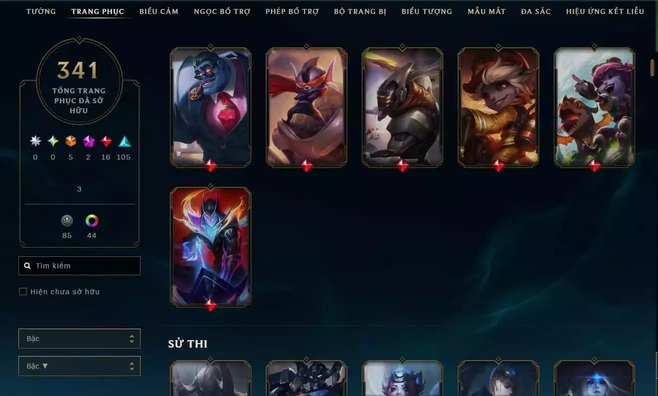 Ảnh 🔥 LOL – 341 Skin siêu xịn 🥉 Rank Đồng – dễ chơi, lên rank nhanh ✨ Nhiều biểu tượng độc đáo 👁️ Nhiều mẫu mắt chất lượng, cá tính