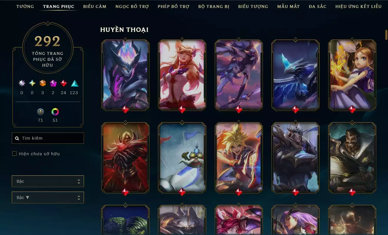 Ảnh 🎮 Liên Minh (LOL): 292 Skin 🎨 3 Cam – 2 Tím – 24 Đỏ – 123 Sử Thi 💎 🌌 Đấu Trường Chân Lý (TFT): Irelia Thánh Kiếm Tí Nị cực hiếm ⚔️ Sân &amp;amp; Chưởng đầy đủ, hoành tráng ✨ Dư 2 Huy chương 🏅