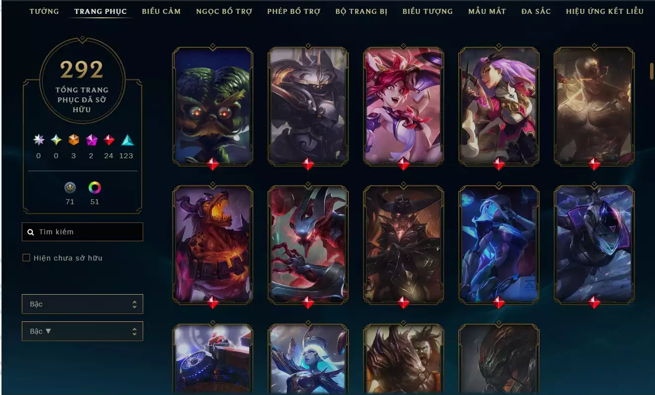 Ảnh 🎮 Liên Minh (LOL): 292 Skin 🎨 3 Cam – 2 Tím – 24 Đỏ – 123 Sử Thi 💎 🌌 Đấu Trường Chân Lý (TFT): Irelia Thánh Kiếm Tí Nị cực hiếm ⚔️ Sân &amp;amp; Chưởng đầy đủ, hoành tráng ✨ Dư 2 Huy chương 🏅