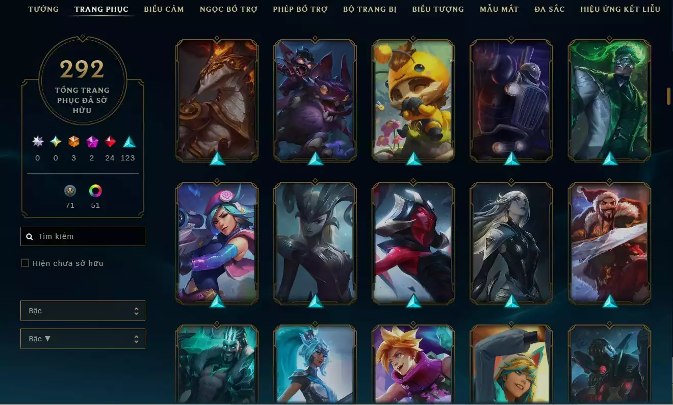 Ảnh 🎮 Liên Minh (LOL): 292 Skin 🎨 3 Cam – 2 Tím – 24 Đỏ – 123 Sử Thi 💎 🌌 Đấu Trường Chân Lý (TFT): Irelia Thánh Kiếm Tí Nị cực hiếm ⚔️ Sân &amp;amp; Chưởng đầy đủ, hoành tráng ✨ Dư 2 Huy chương 🏅